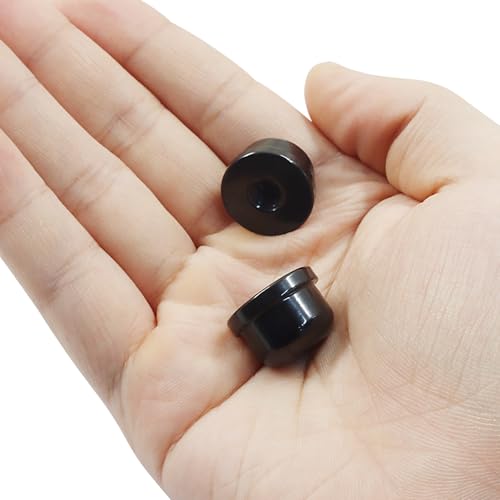 OSVJE Solid Black Lamp Finials 2 Pack - 1/2 Inch Tall 1/4-27 Thread for Shade Holder Harp