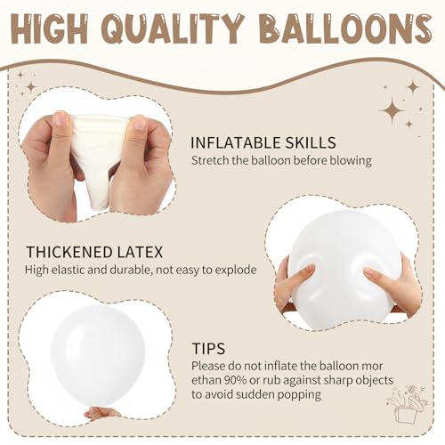 154-Piece White Balloon Garland Kit - Premium Latex Assorted Sizes