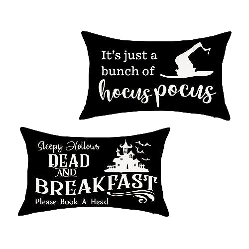 Halloween Decorative Throw Pillow Covers 12x20 Inches - Set of 2