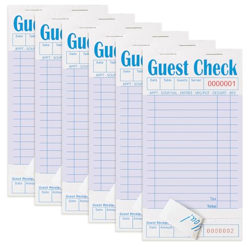 ZPARIK 6 Pack Purple Guest Check Books with 300 Order Slips