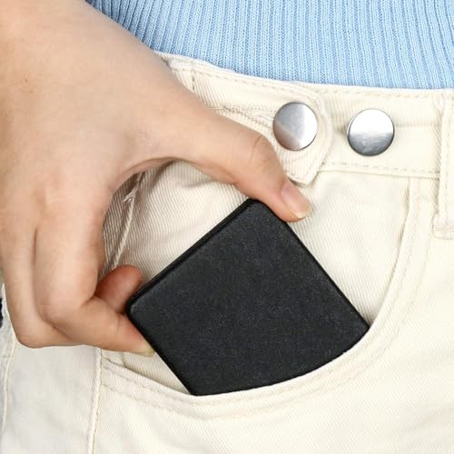 Compact Double-Sided Travel Mirror - Black Folding Pocket Makeup Mirror