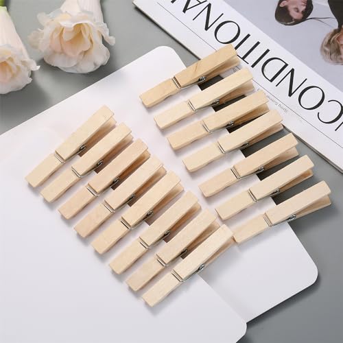 30 PCS Heavy Duty Wooden Clothespins - 2.9 Inch Rust Resistant Clips