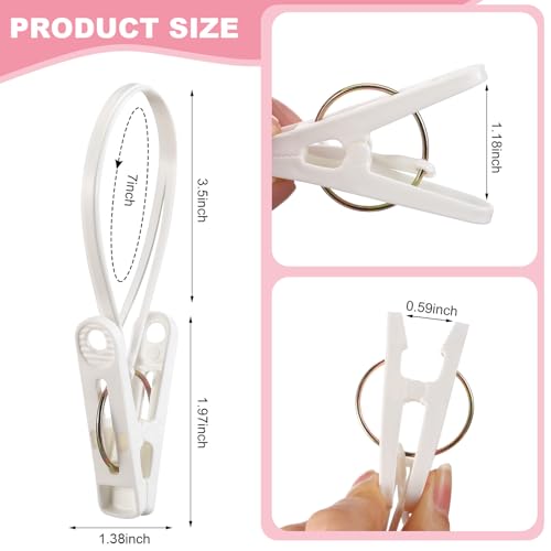 Honeydak 30 Pack Baby Hangers with Clips for Pants & Socks, White