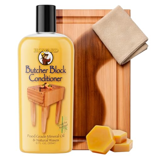 Howard Butcher Block Conditioner & Food Grade Mineral Oil, 12 Fl Oz