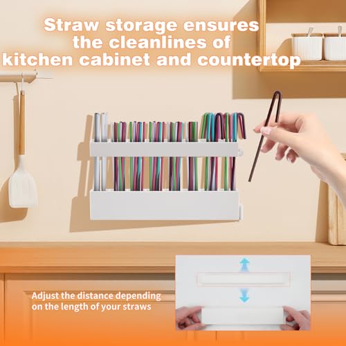 NEEVIRID Reusable Straw Holder - Cabinet Door Mounted Organizer