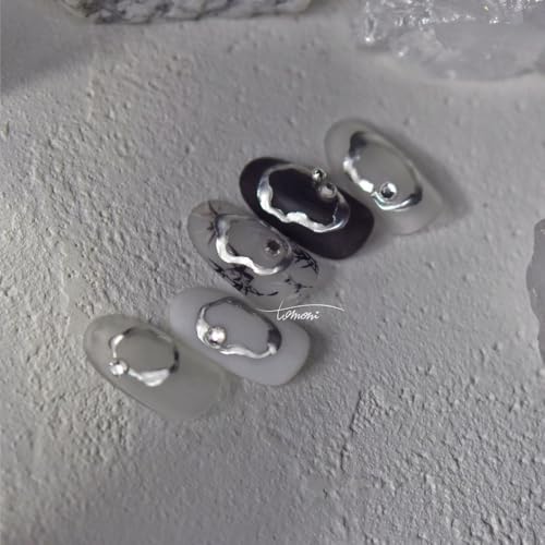 Gold & Silver 5D Embossed Nail Art Stickers - Geometric Designs