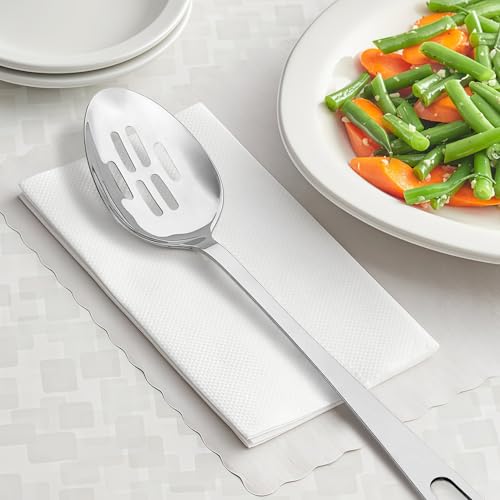 Abodpove Stainless Steel Cooking Spoon Set - 2pc Serving & Slotted Spoons
