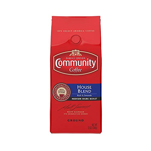 Community Coffee House Blend Ground Coffee, Medium-Dark Roast, 12 Ounce Bag