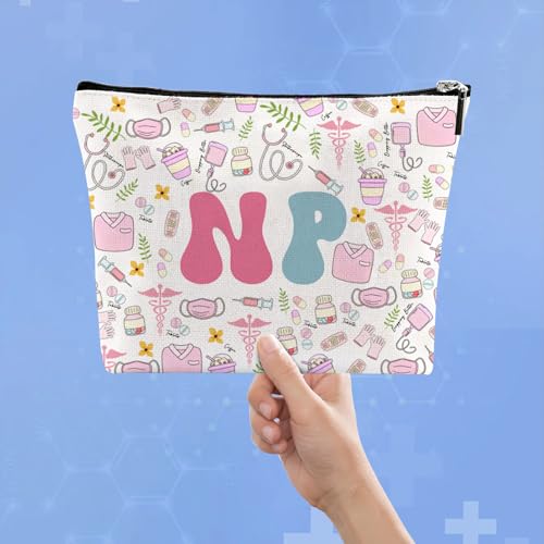 Nurse Makeup Bag Canvas Zipper Pouch for RN NP Graduation Gifts