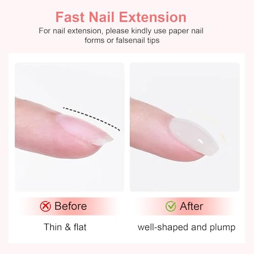GAZEPLUS White Hard Gel 56g - 10-in-1 Builder Gel for Nail Extension and Strengthening