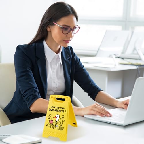Funny Office Decor Desk Sign with Phone Stand and Mirror
