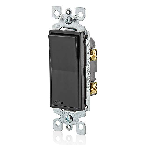 Leviton 15 Amp Decora Rocker Switch, 120/277 Volt, Black