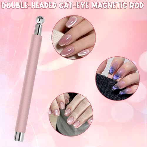 Cat Eye Nail Magnet Kit 4Pcs 3-in-1 Tool with Dual-Ended Pen & Guides