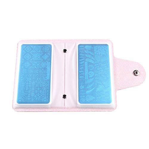 FingerAngel Pink Nail Stamping Plate Organizer Holder Case 20 Slots