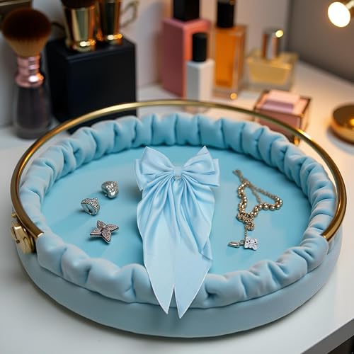 Jumbo Satin Bow Hair Barrette with Long Tails Light Blue