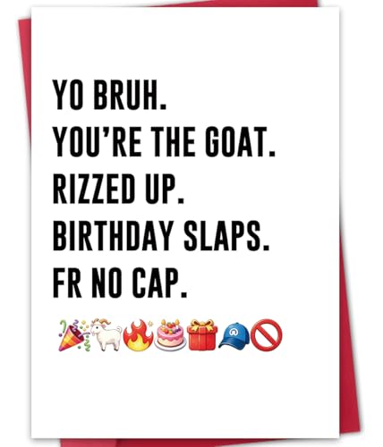 Bestmelo BT-345 Funny Gen Z Birthday Card for Teen Boys with Envelope & Seal