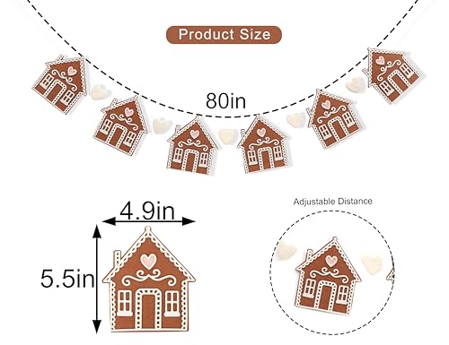 Felt Gingerbread House Garland - Christmas Party Decorations