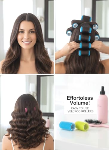THE UM24 Small Self-Grip Hair Curlers Rollers 6-Piece Set for Salon & Home