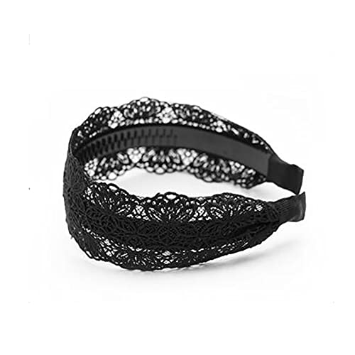 ccHuDE Wide Lace Non-Slip Hairband Soft Fabric Headband for Women