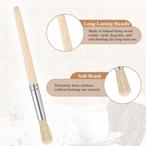 Coffee Grinder Cleaning Brush Set - 2Pcs Dual-Brush with Walnut Handle