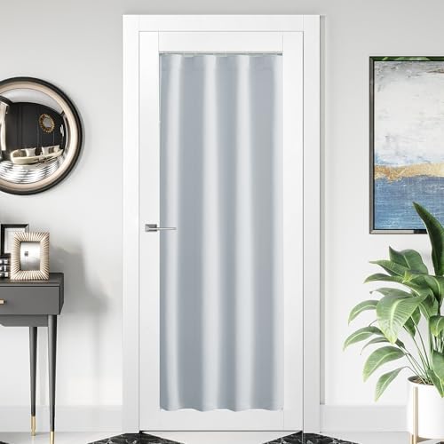 NICETOWN Thermal Insulated French Door Curtain 36" x 72" Greyish White