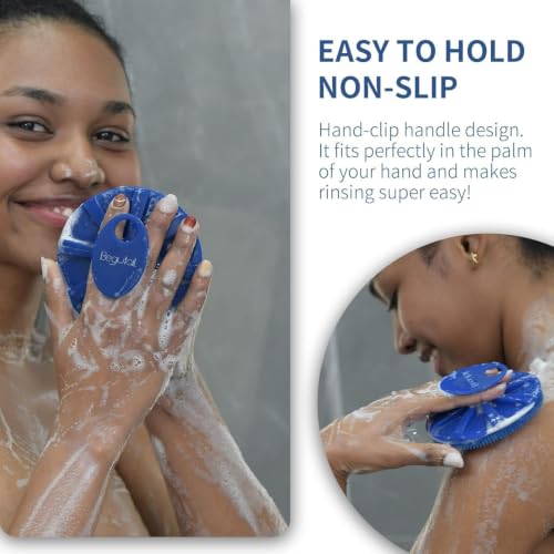 BEAUTAIL Silicone Body Scrubber & Exfoliating Bath Net 2-Piece Set