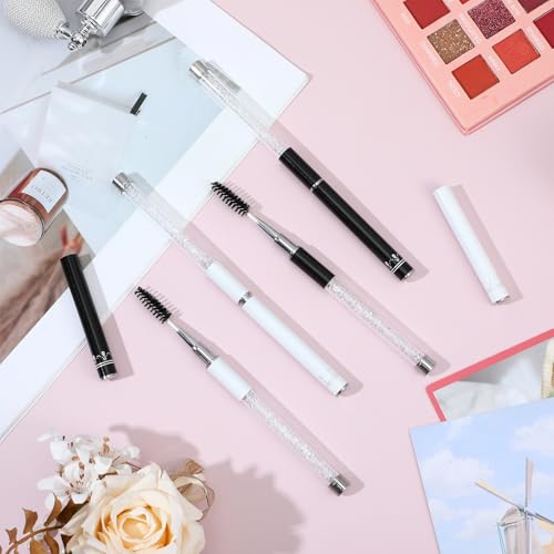 Ocapind 4 Pcs Reusable Spoolie Mascara Wands with Cap Portable Eyelash Brush