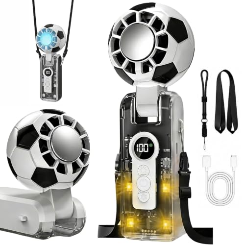 3-in-1 Portable Mini Fan with Cooling, LED Light & 5 Speeds