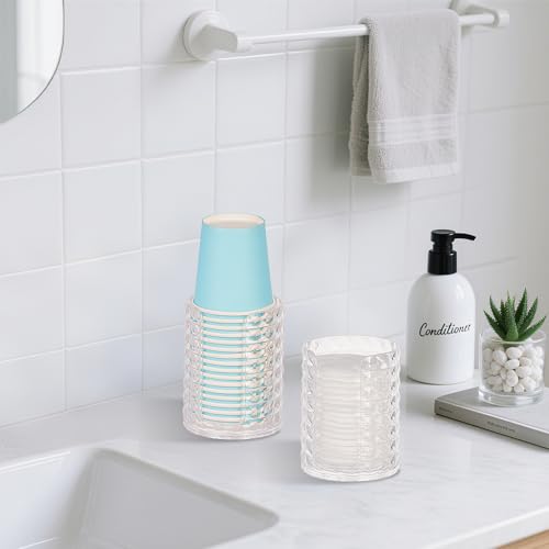 Bathroom Cup Dispenser for 3oz Mouthwash Cups - Clear Acrylic Organizer