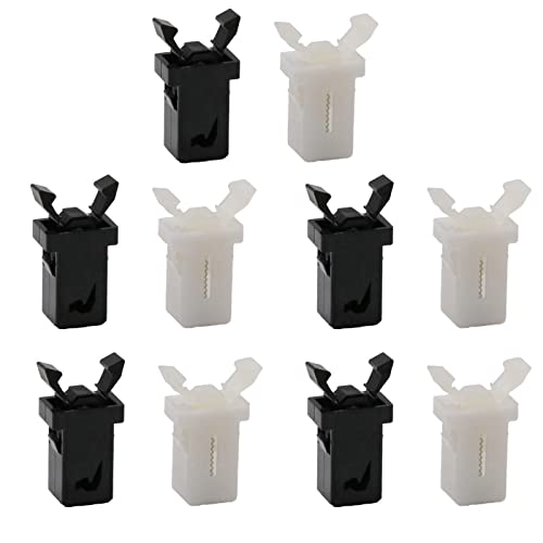 10 Pack Trash Can Lock Replacement Clips - Black & White Latch
