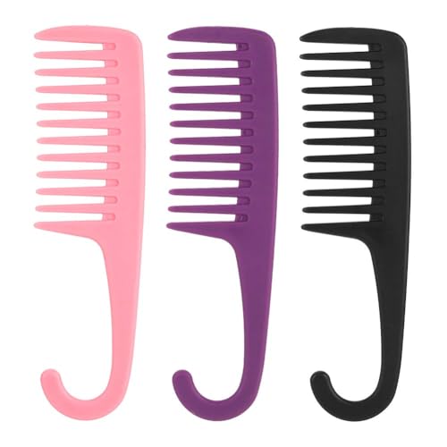 3 Pack Wide Tooth Hair Comb Set for Curly and Wet Hair Detangling