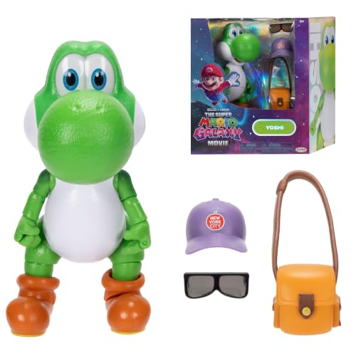 JAKKS Pacific Super Mario Galaxy Yoshi Action Figure with Accessories, 5-inch Collectible Toy