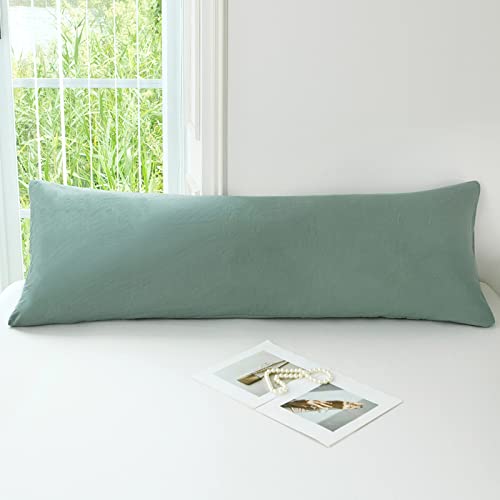 MILDLY Sage Green Body Pillowcase - 20x54 Inches, Soft Microfiber