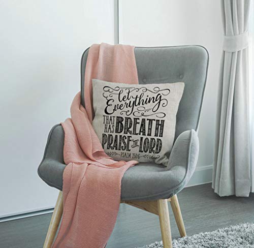 Christian Bible Verse Throw Pillow Cover - 18x18 Cotton Linen