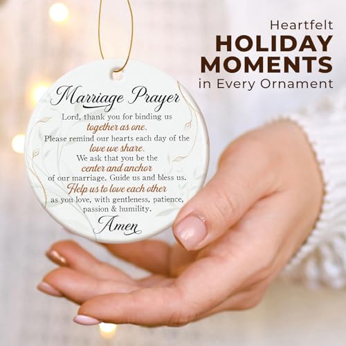 ZAGKOO Marriage Prayer Ornament - Christian Wedding Gift for Couples