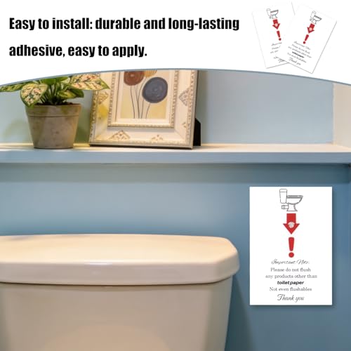 2 Pack Bathroom Signs - Do Not Flush Anything Except Toilet Paper