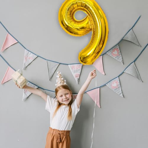 40 Inch Gold Number 9 Balloon - Foil Mylar Party Decoration