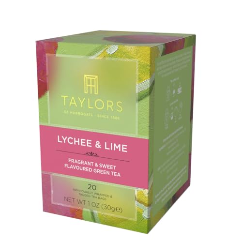 Taylors of Harrogate Lychee & Lime Green Tea, 20 Individually Wrapped Bags
