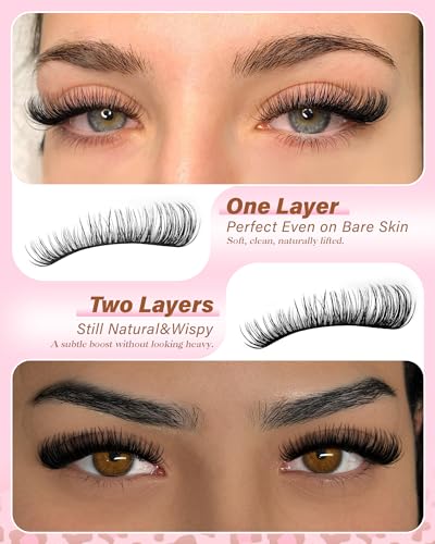 Vanssymunlin Short Natural Wispy DIY Lash Clusters 10-14mm