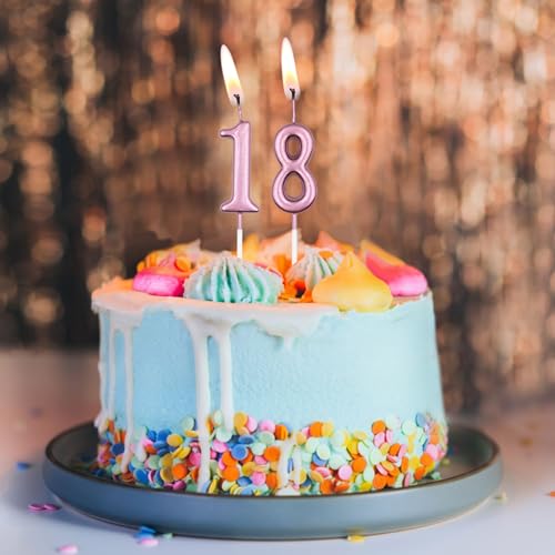 Rose Gold Birthday Candles Set - Numbers 98 & 89 for Cake