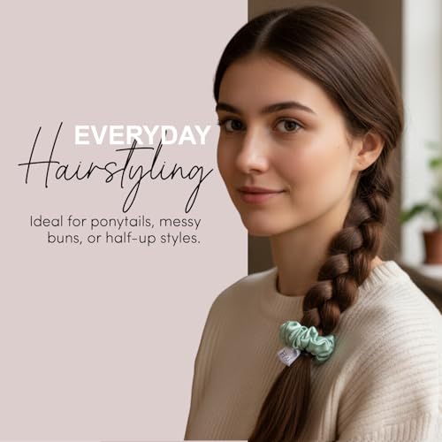 HAI LIL' SILKY Silk Scrunchie Elastic Hair Tie Aqua