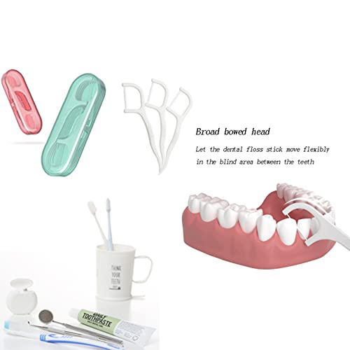 Dental Floss Picks with Storage Cases High Toughness 2-in-1 Toothpicks