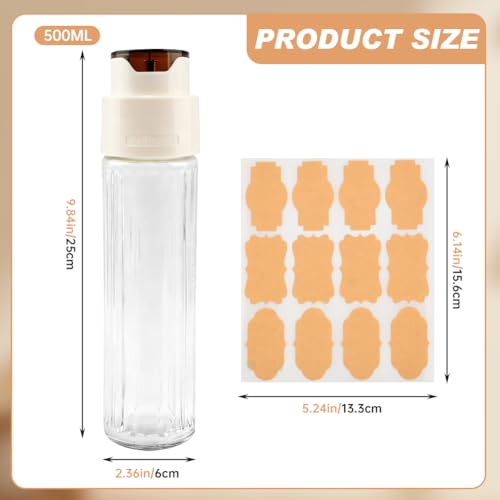 Automatic Sugar Dispenser 16.9oz Glass Jar for Coffee & Kitchen - White