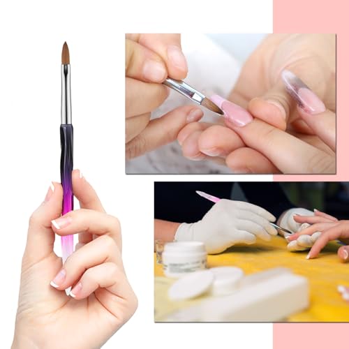 Gemsanva 6Pcs Nail Art Brush Set - Cuticle Clean Up & Gel Painting Tools