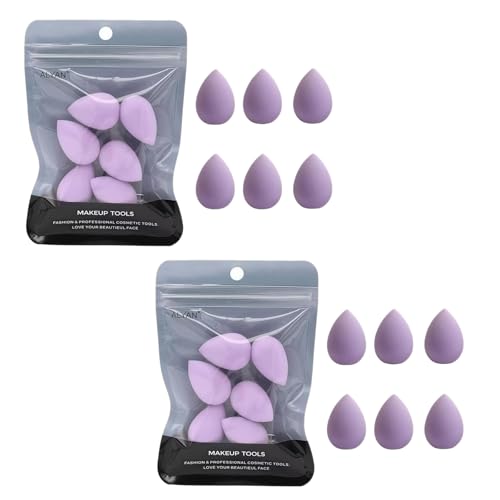 ZLmoue 12Pcs Purple Mini Makeup Sponge Set for Precise Blending