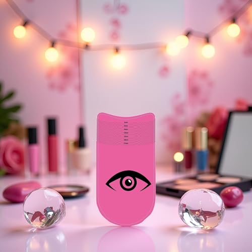 3-Piece Eyelash Ruler & Stencil Tool for Precise Lash Measurement - Pink
