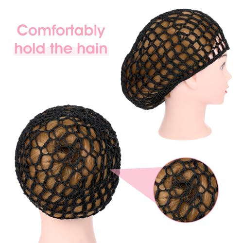 YUXIANLB 3 Pcs Mesh Hair Net Caps Elastic Crochet Snoods for Sleeping