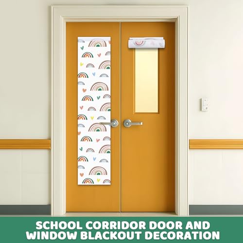 Boho Rainbow Classroom Curtains - 2 Pack Blackout Door Panels 40x8.7 inches