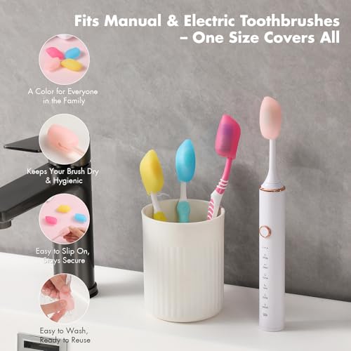 Muslish Silicone Toothbrush Covers 4 Pack - Travel Protectors