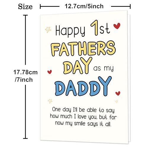 Happy First Father's Day Card for New Dads - 7x5 Eco-Friendly